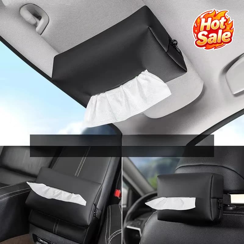 Car Tissue Box, Armrest Tissue Pouch, Hanging on Car Seat Back, Car Storage Tissue Bag, Car Interior Storage
