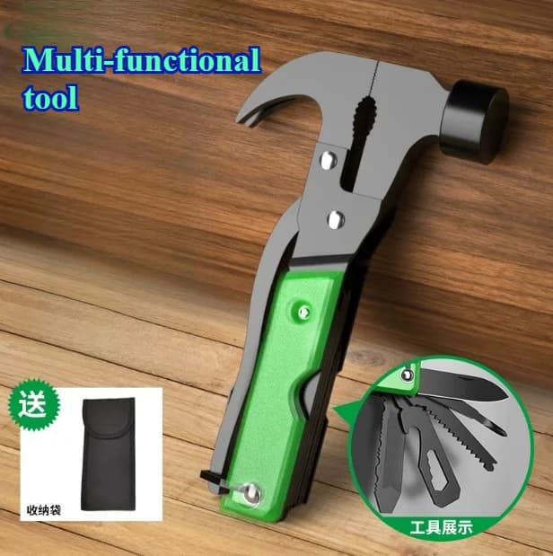 New multifunctional safety hammer car window breaking sheep horn hammer axe outdoor folding tool combination set