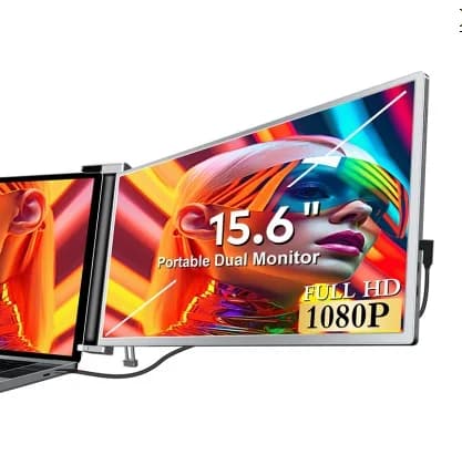 Monitor triplo per laptop 15,6, schermo destro 180 ° Rotazione, Plug and Play per Windows/Mac(M1/M2/M3) Pro/Max da 15,6-17,3" - S3