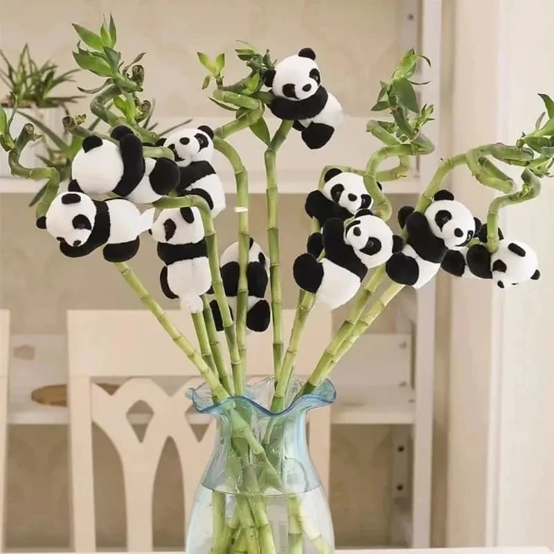 2023 Mini Panda Clip peluche piccola bambola bambola pianta in vaso camera da letto ciondolo Desktop carino regalo creativo decorazioni per la casa