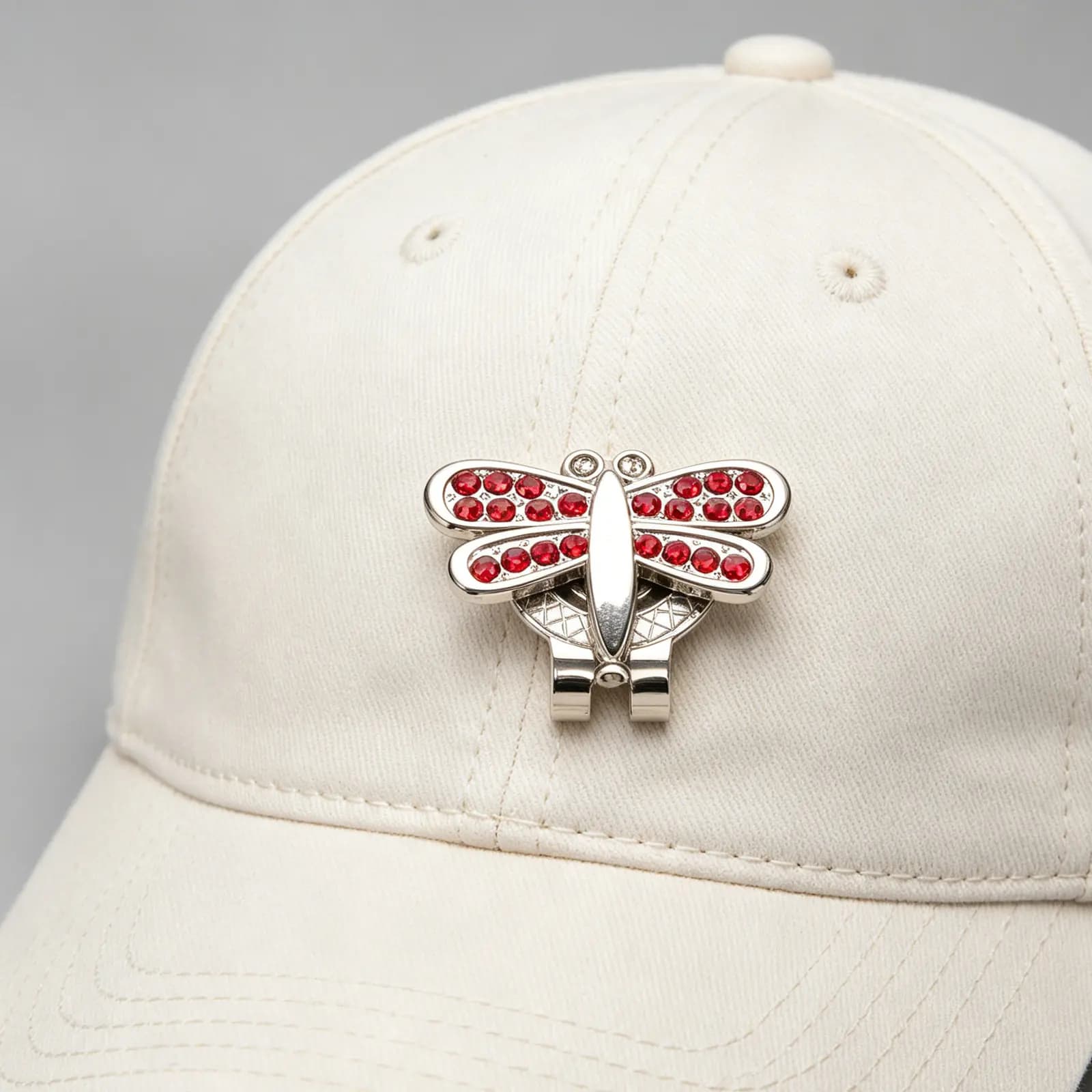 Dragonfly Golf Ball Marker Hat Clip Magnetic Rhinestone Zinc Alloy Accessory for Caps and Visors