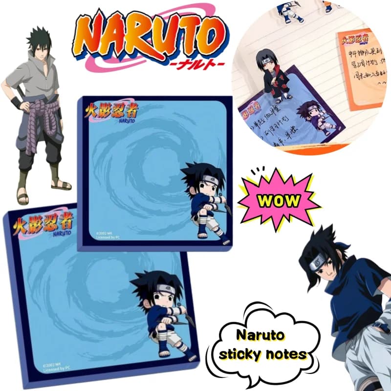 New Naruto Uchiha Sasuke Post-it Notes High Color Value Animation Cartoon Printing Student Notes Message Bookmark Sticker Gift