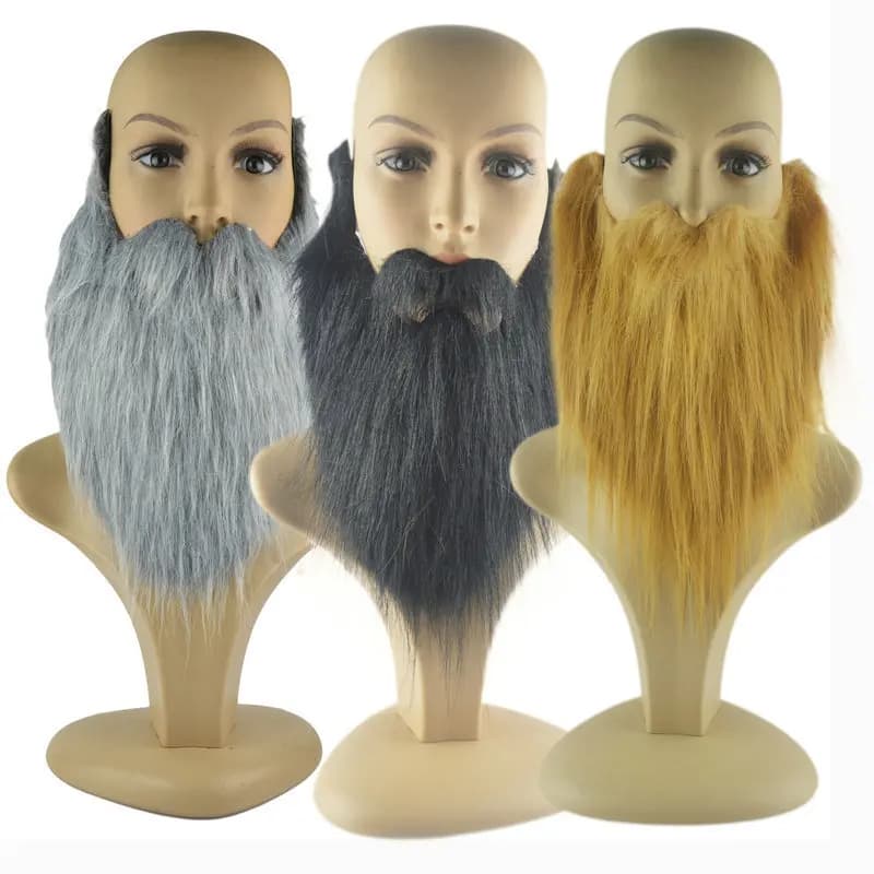1pc FAI DA TE Vestito Operato Barba Finta Lunga Fluff Barba Costume Cosplay Puntelli Babbo Natale Barba Sopracciglia Baffi Festa Di Natale Suppl