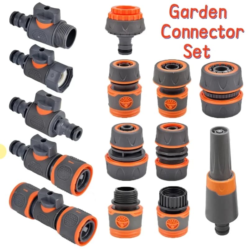 Fast connection adapters for 1/2", 3/4", 1" garden pipes - EU BPS thread fittings for taps, spray guns and irrigation systems