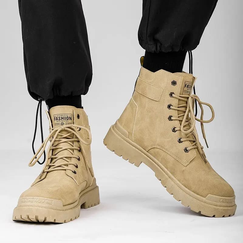 Scarpe da uomo da trekking primavera autunno Scarpe da esterno stringate con stivali alti con zip per uomo Calzature economiche di moda di vendita calde in promozione