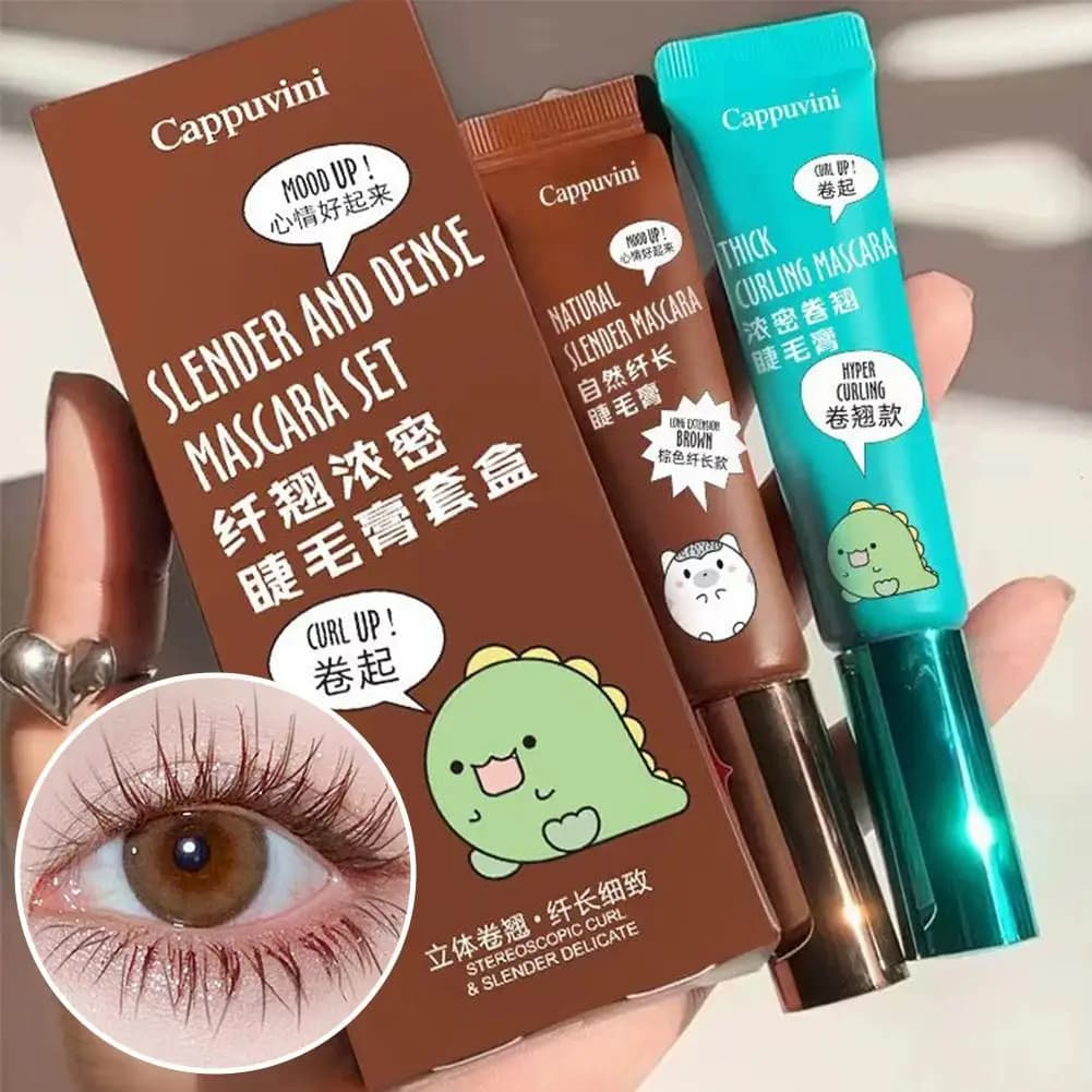 Volumizing and Modeling Mascara Set - Brown and Black Mascara Set, Waterproof and Long-Term, for Curved Eyelashes and No Waxing