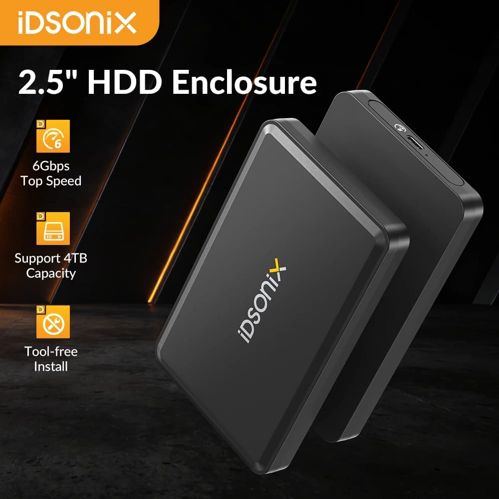 IDsonix custodia per disco rigido da 2.5 pollici custodia per HDD esterno SSD SATA III a USB 3.0 tipo C custodia per disco rigido Cover senza attrezzi per Laptop