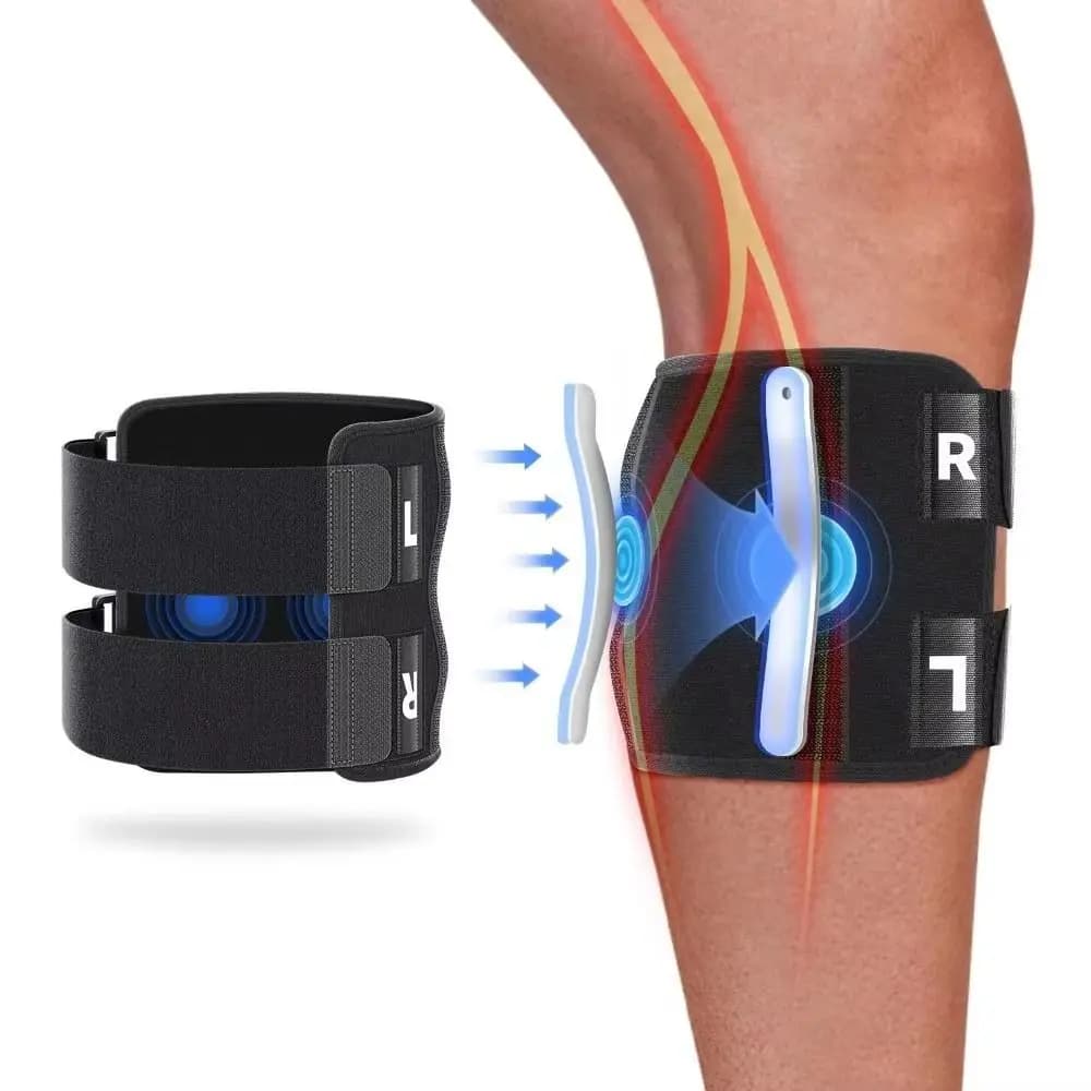 Dispositivi per alleviare la sciatica a compressione Maglia traspirante Tutore per nervo sciatico regolabile Cuscinetti a doppia pressione Ginocchiere a doppia cinghia