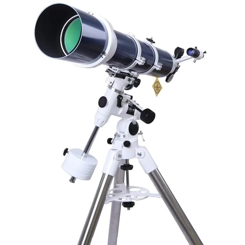Telescopio astronomico rifrattore Omni XLT 120 con attacco equatoriale CG-4 e treppiede in acciaio inossidabile da 1,75 pollici