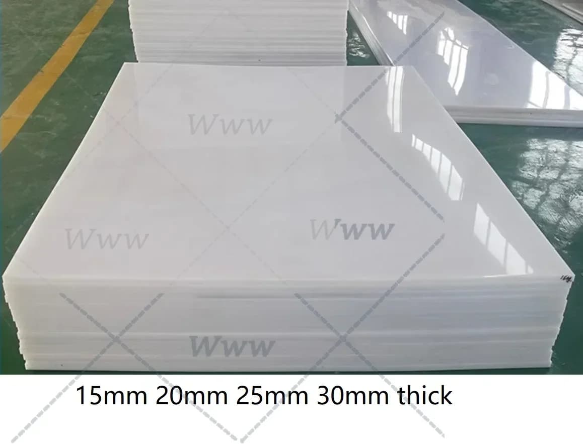 Scheda UPE bianca spessa 15mm 20mm 25mm 30mm Foglio UHMWPE Peso molecolare ultra-alto Piastra in polietilene antistatico