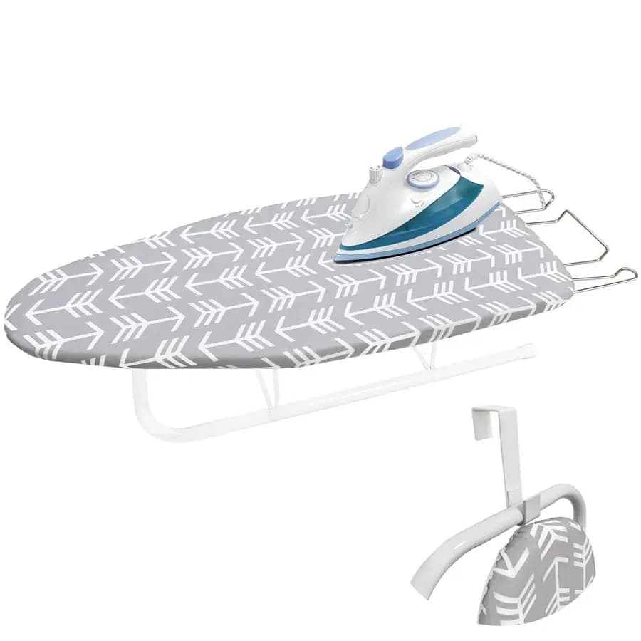 Asse da Stiro con Gambe Pieghevoli, Asse da Stiro Portatile Piccola con Copertura Imbottita in Cotone Extra Spesso e Resistente, Salvaspazio