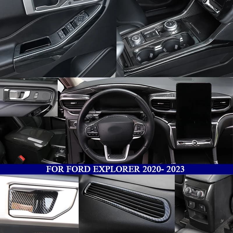 Car accessories for Ford Explorer 2020 2021 2022 2023 ABS Carbon fiber interior kit decoration Trim side air outlet