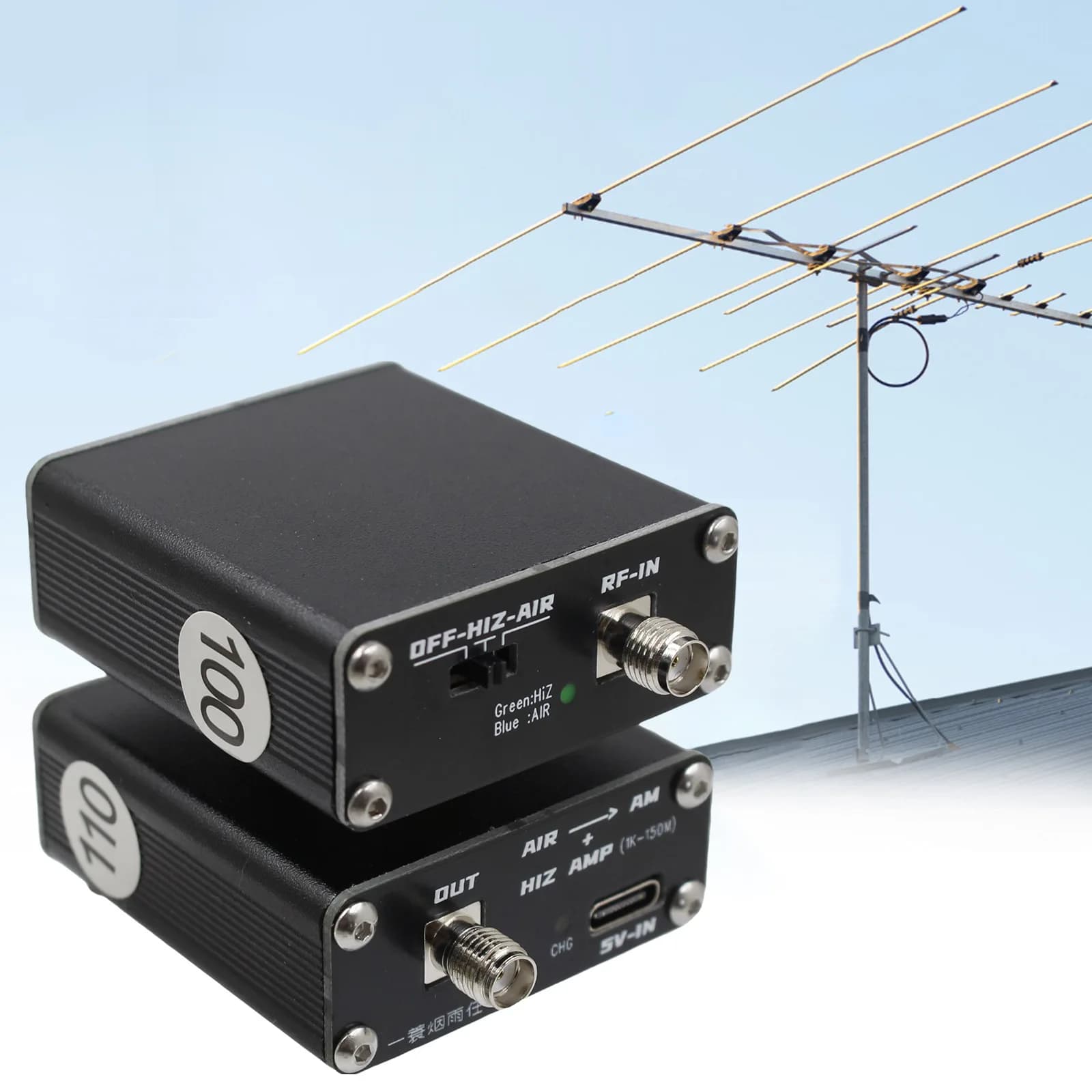 Convertitore di frequenza aeronautica 118MHz-138MHz (banda Aeronautica) a onda corta HF + amplificatore ad alta resistenza per radio SDR