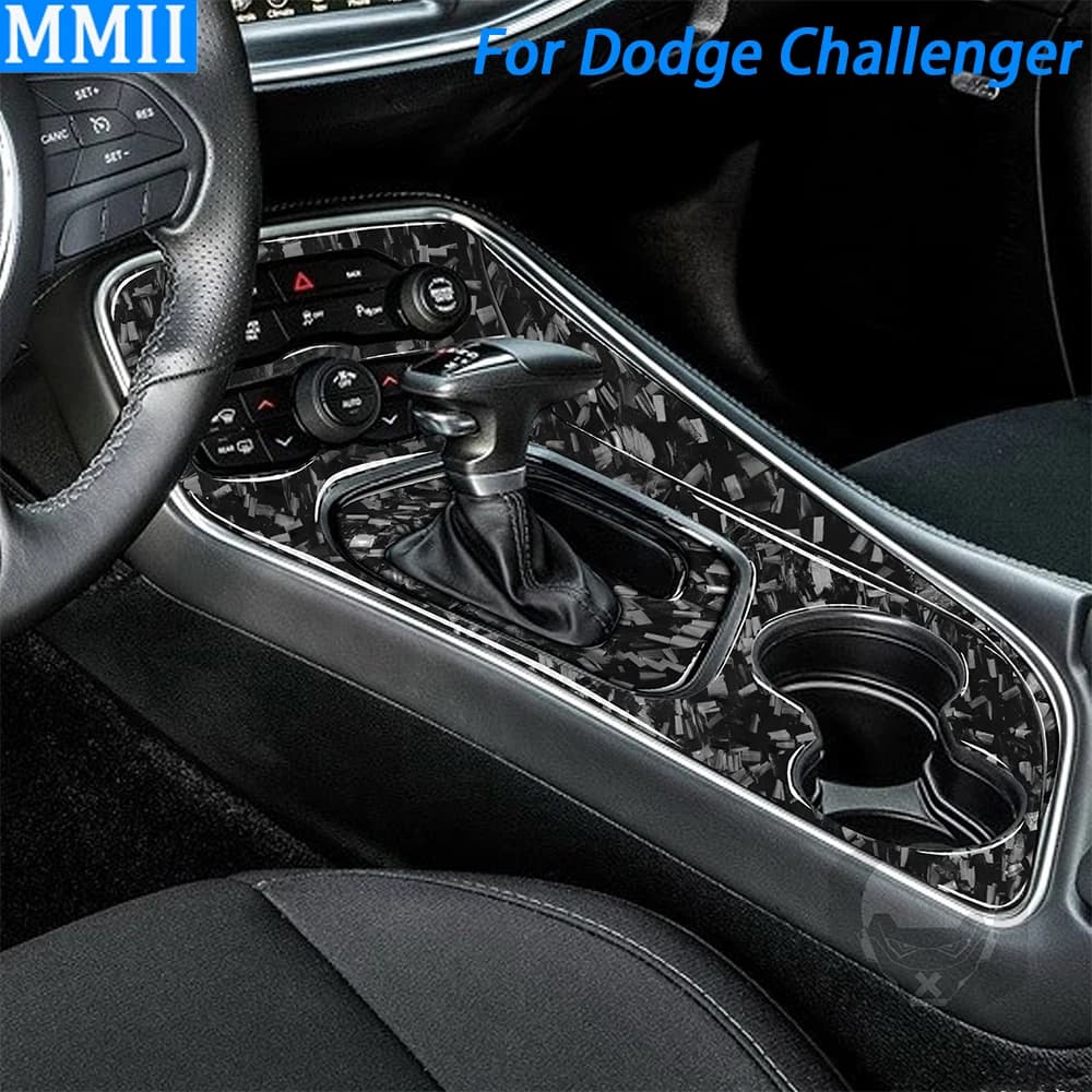 Per Dodge Challenger 2015-2022 pannello del cambio in fibra di carbonio forgiato copertura decorativa accessori per la decorazione d'interni dell'auto adesivo