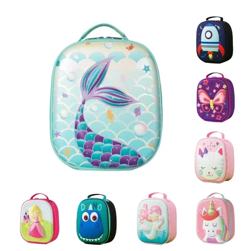 Borsa per il pranzo per bambini Kawaii Unicorn Borsa per il pranzo termica Bento isolata in EVA Forniture per picnic Borse per ragazze Studente Contenitore per alimenti Scuola