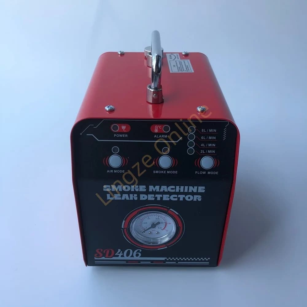 Rilevatore di perdite per auto a doppia modalità 12V con macchina del fumo, manometro regolabile, tester per perdite nei tubi dell'auto per la manutenzione dei veicoli