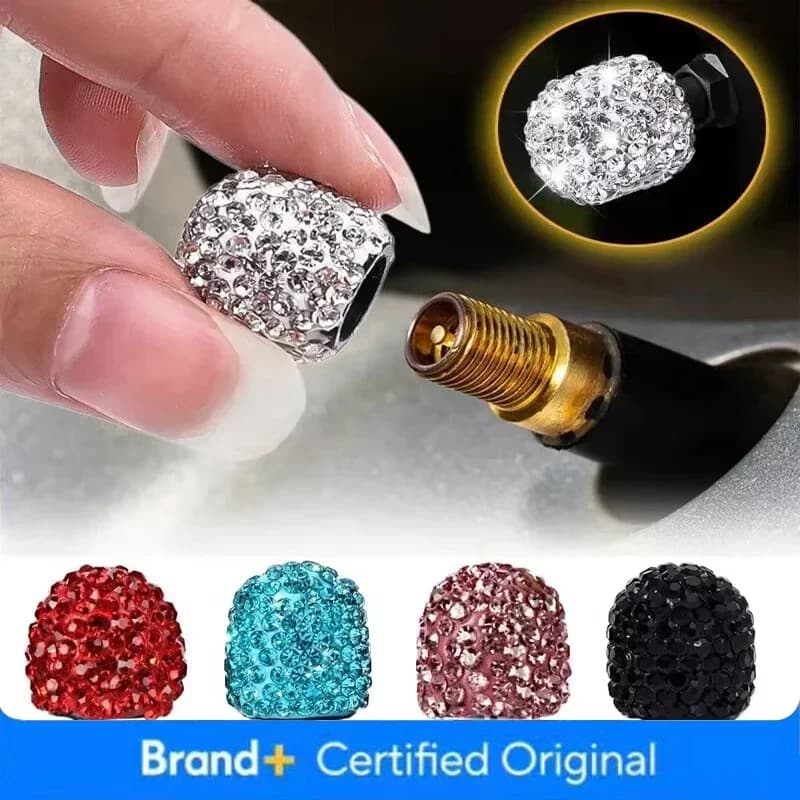 Tappi valvole pneumatici per auto moto in cristallo di diamante 4/2 pezzi Brillante coperchio valvola ruota antipolvere Tappo valvola bling per veicolo Styling Toos