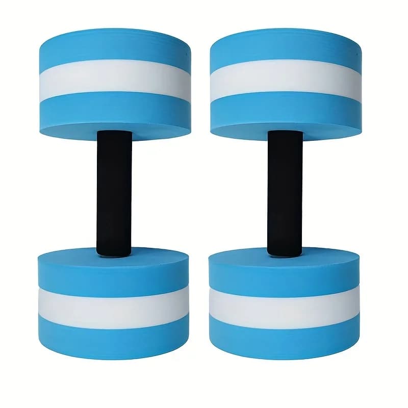 Bilanciere Aqua Fitness da 2 pezzi, manubri in schiuma EVA per aerobica in acqua, materiale PE universale, pesi acquatici blu per esercizi in piscina