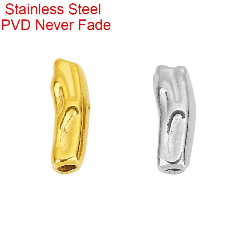 10pcs PVD 11mm Stainless Steel Tube Necklace Beads Bracelet Never Fade Large Hole Spacer Beads Bulk Diy Jewelry Making Findings
