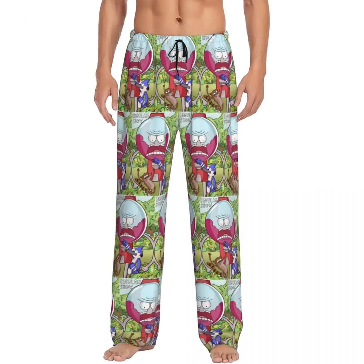 Pantaloni pigiama da uomo con stampa personalizzata R-Regular Show Pantaloni da notte per dormire anime carini con tasche