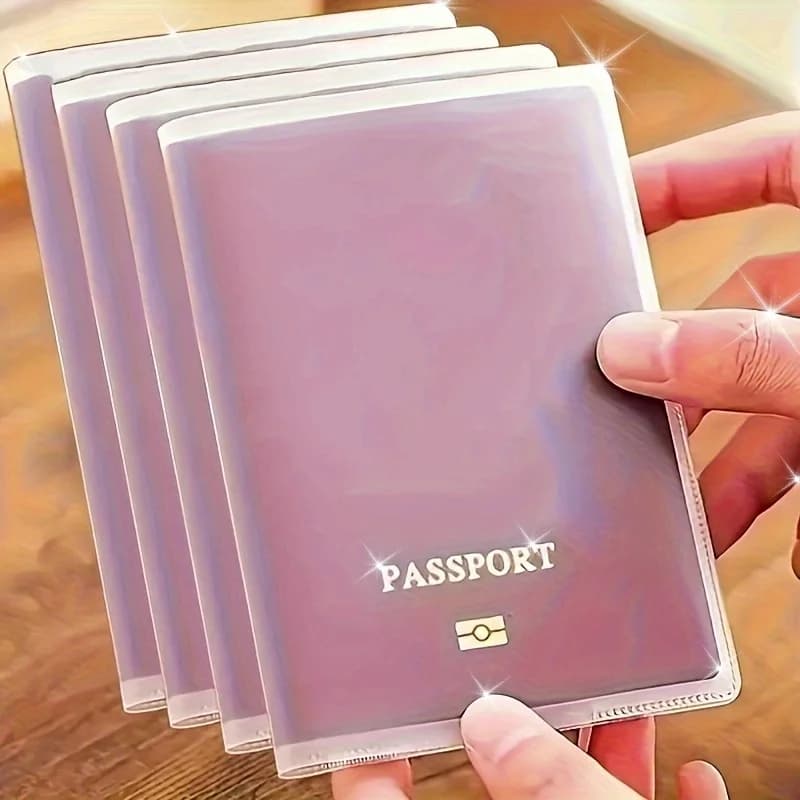 6-Piece Transparent Frosted Thick Passport Protection Case with Multiple Card Slots - A Home-Use Travel Document Storage Holder