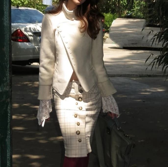 Elegant and Sophisticated Lady-style Celebrity Outfit: Woolen Coat High-waisted Pencil Skirt New Winter Women's Two-piece Set