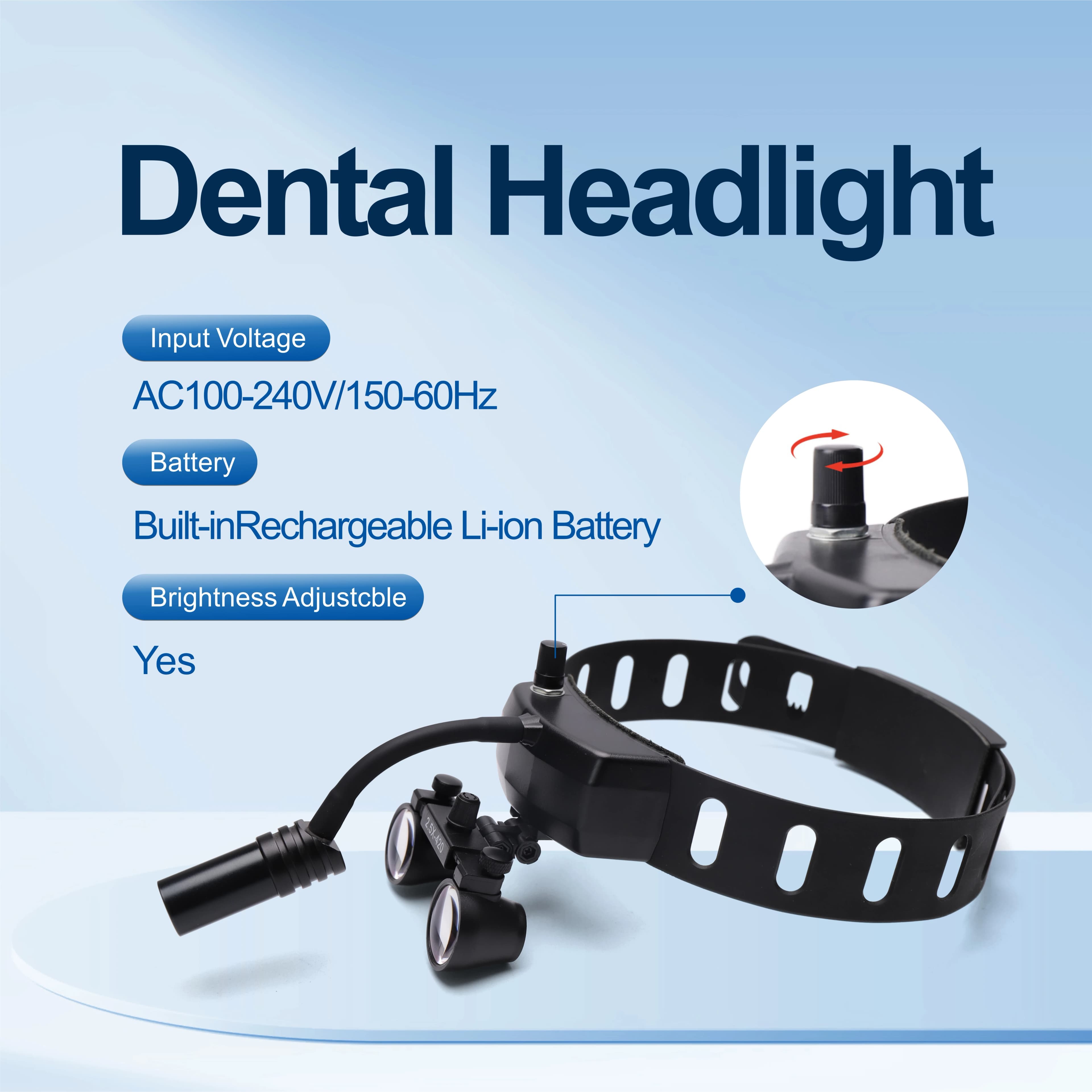 Loupe Glasses Type 5W LED Lighting Lab Medical Loupes Magnifier 2.5 3.5x 420mm Magnification Head Band Lightg