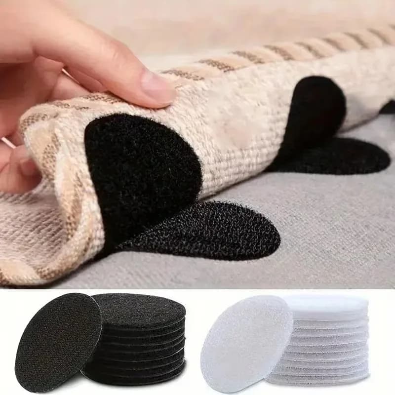 5-50 Pezzi Fissatori per Cuscini da Divano da 50mm, Supporti Antiscivolo in Velcro Senza Perni, Cinghie Adesive per Copripiumini e Letti, Accessori Antiscivolo per Mobili