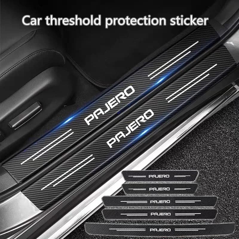 60 x7cm Auto Door davanzale nastro di protezione in fibra di carbonio striscia di protezione adesivo per Mitsubishi Pajero 2 3 4 accessori