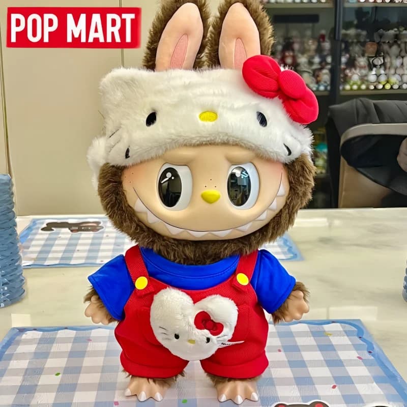 Nuova Serie di Bambole in Vinile POPMART THE MONSTERS LABUBU X HELLO KITTY da 38cm, Blind Box, Decorazione da Scrivania, Giocattoli Anime