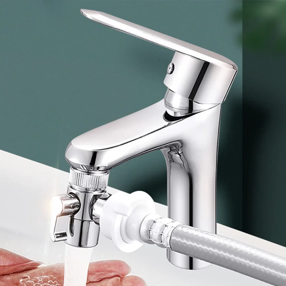 Water Splitting Faucet Adapter for Kitchen Basin Balcony Tap and Garden Hose Without Tools or Professional Help