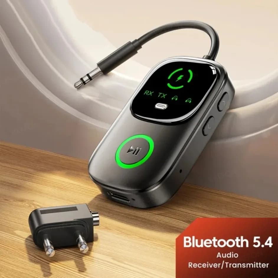 Auto 2-in-1 Bluetooth 5.4 Receiver Audio Transmitter Display Adapter Audio Wireless AUX from 3.5mm For Auto Air Speaker TV PC