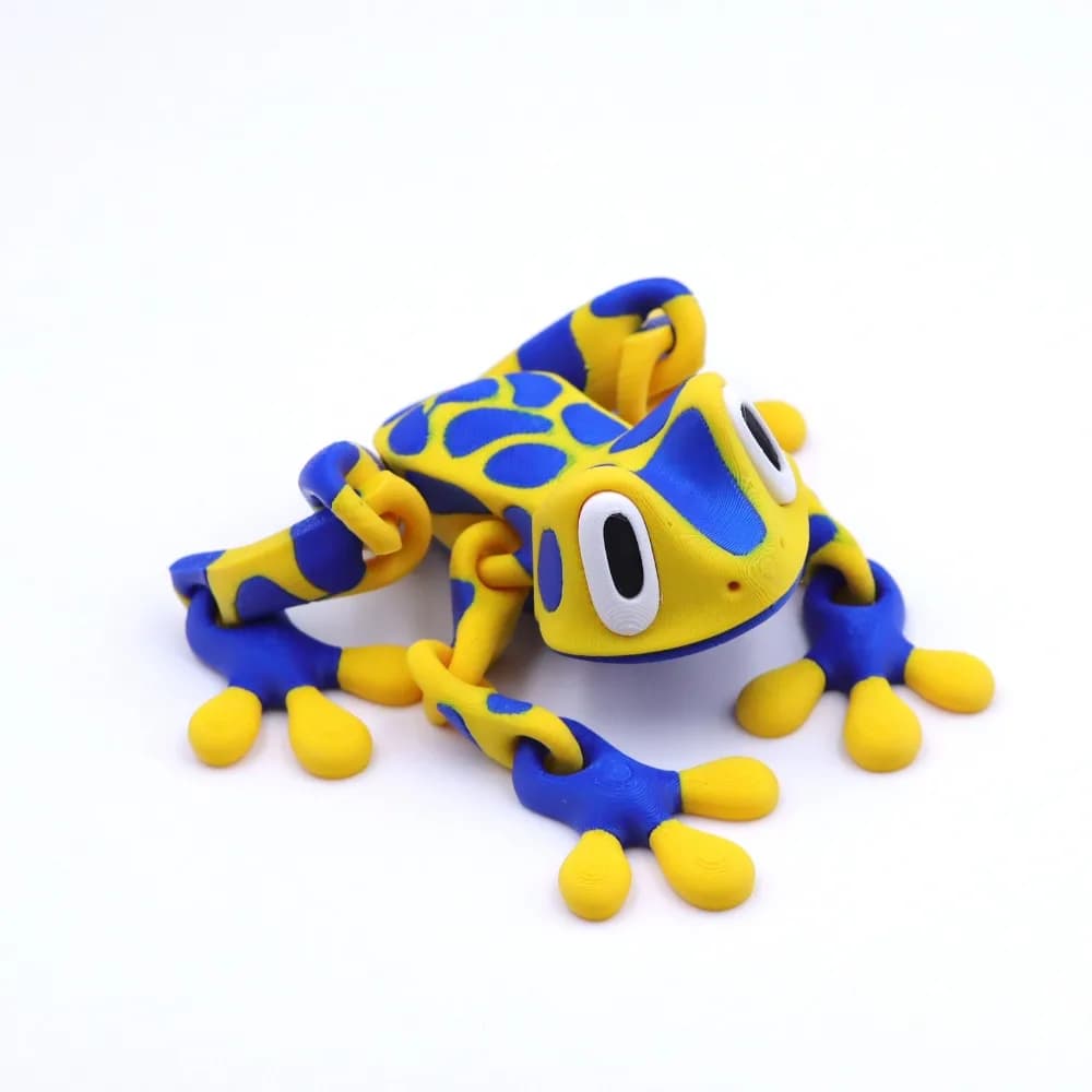 Modello di Rana Stampato in 3D con Articolazioni Mobili, Scultura Realistica Magnetica di Rana, Figurina Cartoon 3D Stampata