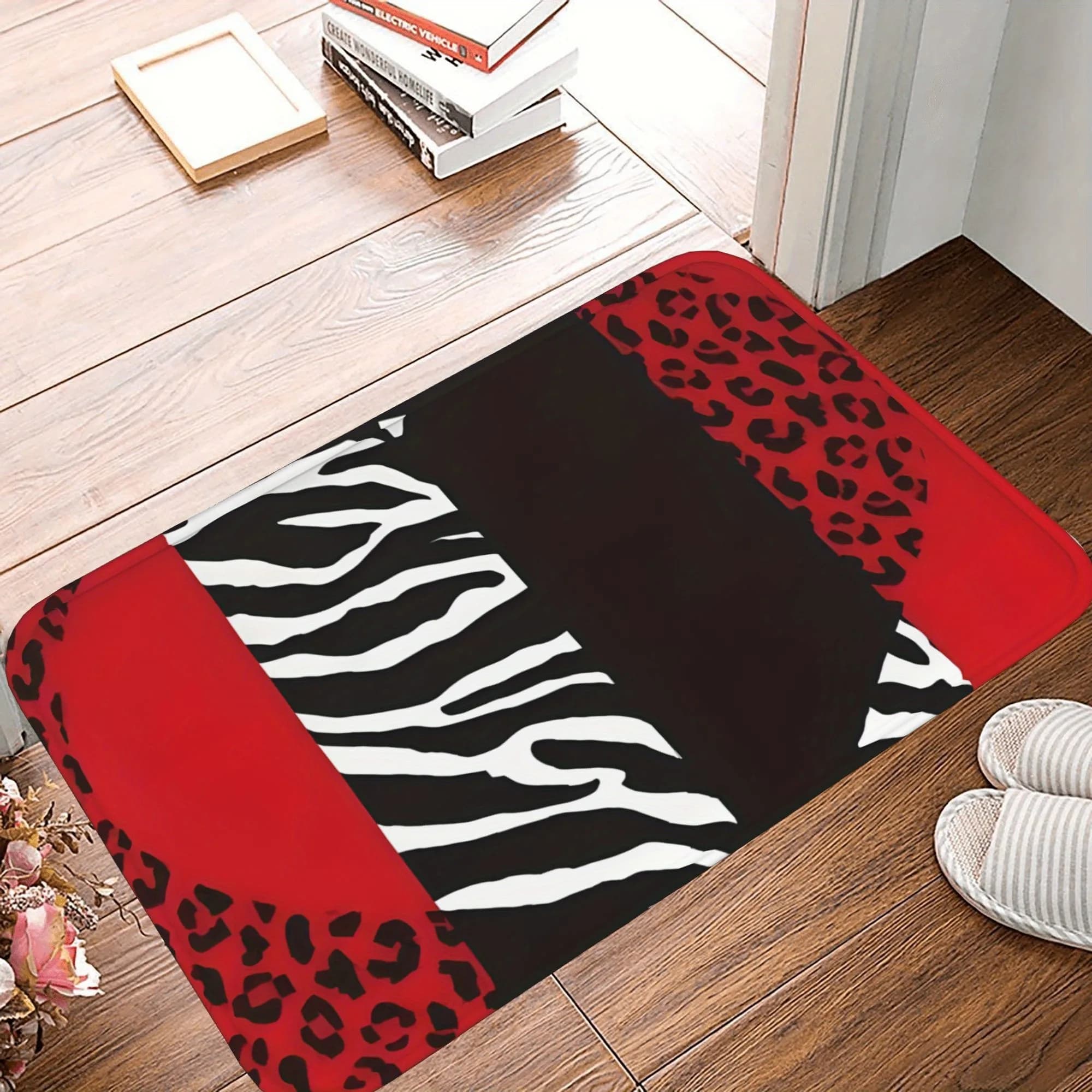 1PC Zebra Noir Modello Tappeto da cucina Tappetino antiscivolo Design pop Tappeto da bagno Tappetino da bagno Tappeto per la casa Lavanderia ecoreeree