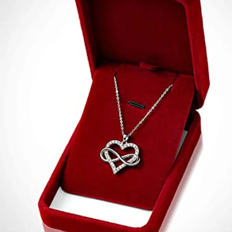 CAOSHI Fashion Heart Design Necklace for Women Silver Color Jewelry with Brilliant Crystal Stylish Accessories for Wedding Party