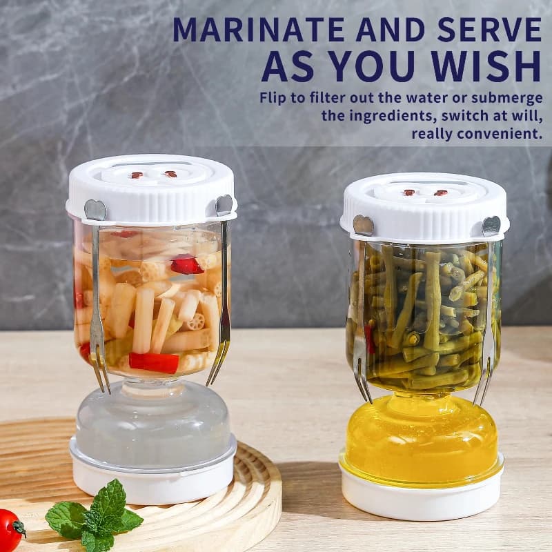 Barattolo di corickles con coperchi Colino per olive Clessidra Brocca Conservazione degli alimenti Contenitore Kimchi Jalapenos Fermentazione Separatore da cucina