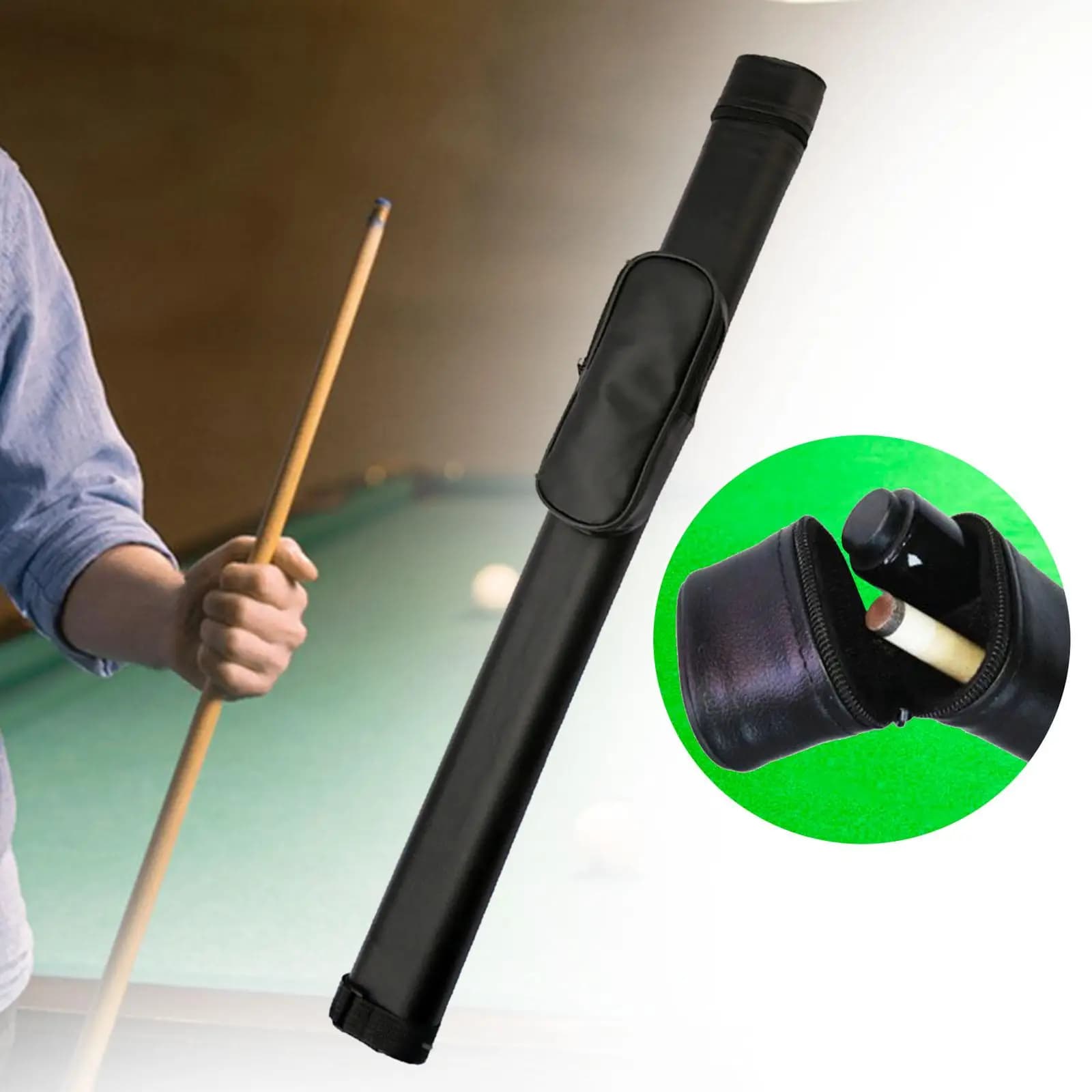 Custodia Rigida Impermeabile in PVC per Stecche da Biliardo, Borsa Portatile per Stecche da Snooker, Porta Accessori per Biliardo