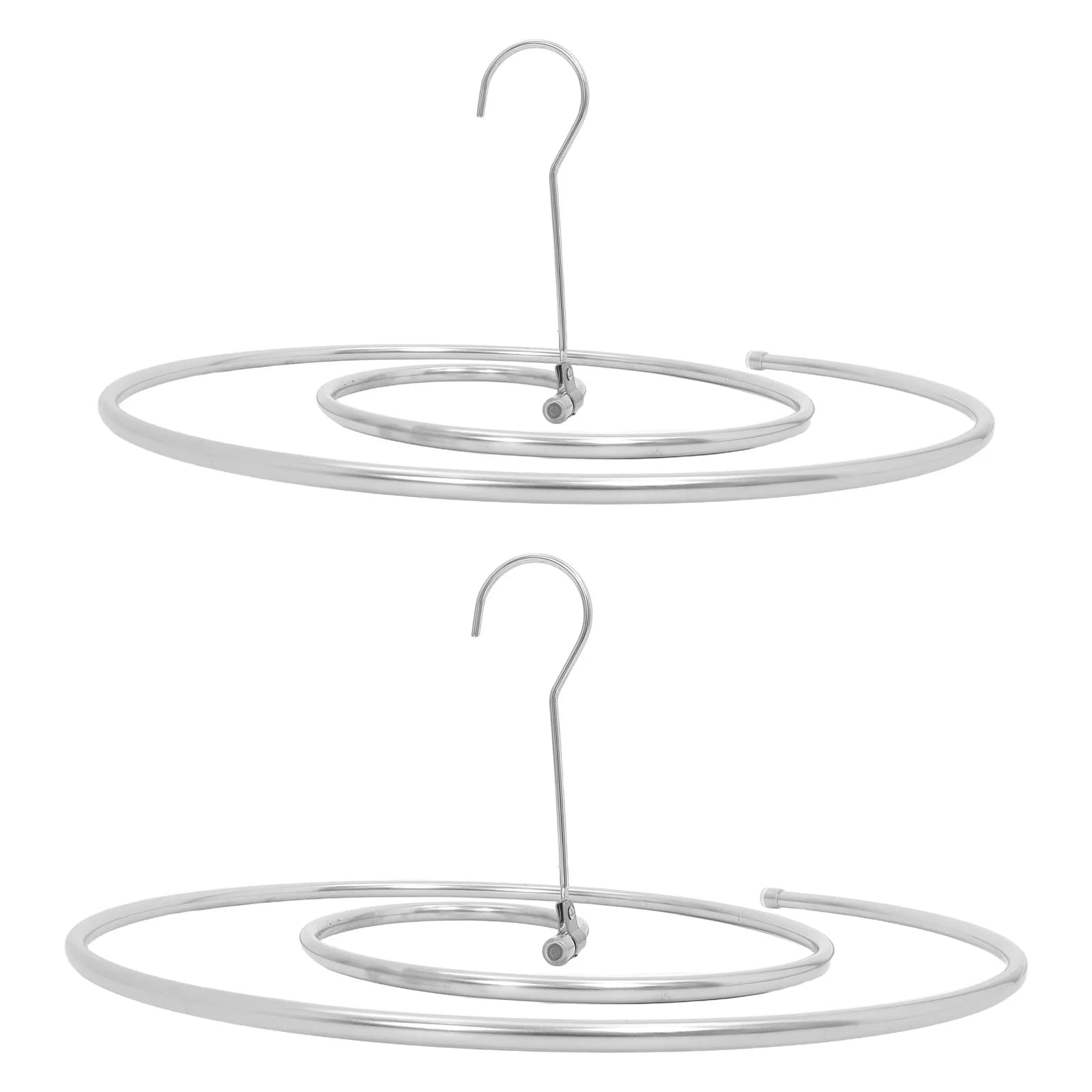 2 pieces spiral quilt pads stainless steel folding rod bed linen towels laundry wall mounted clothes