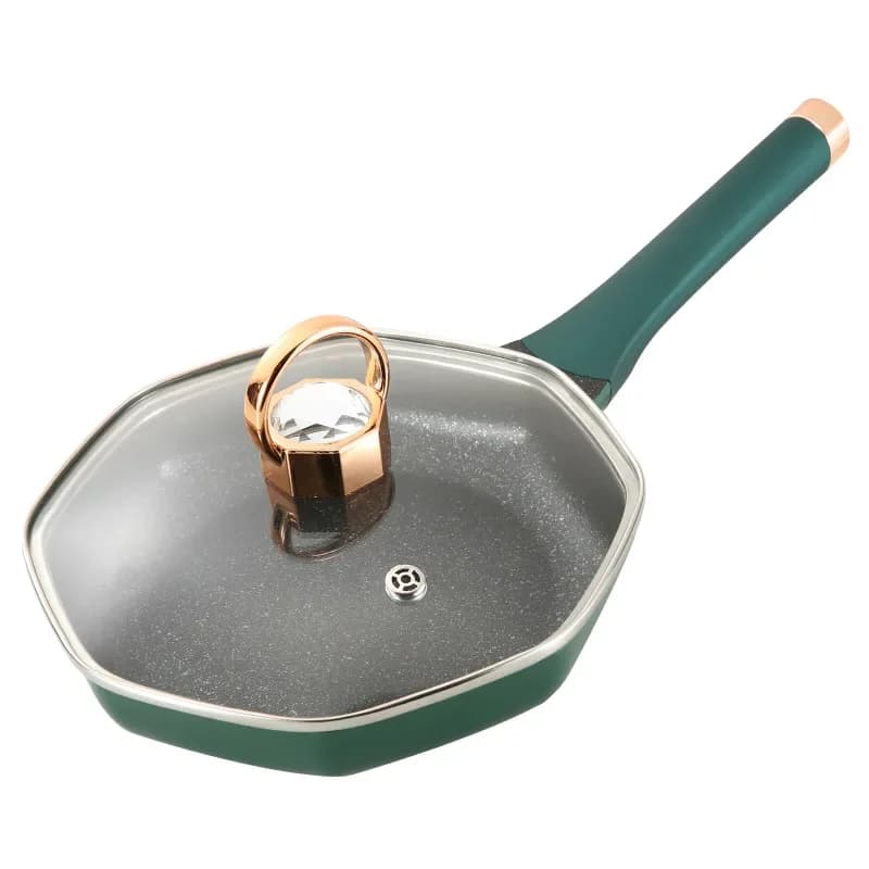 Padella a fondo piatto con superficie antiaderente padella per uso domestico fornello elettromagnetico a gas universale
