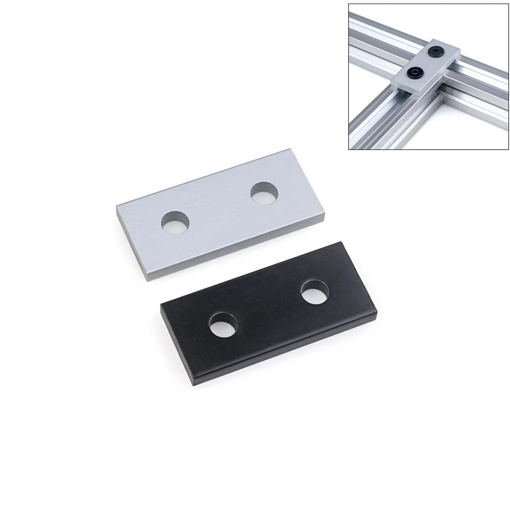 10 Pezzi di Piastre di Giunzione Openbuilds a 2 Fori per Profili in Alluminio Serie 20, Parti per Macchine CNC e Stampanti 3D