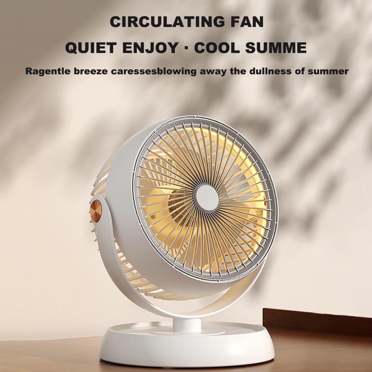 Luce notturna circolazione dell'aria ventilatore elettrico tavolo ricaricabile Desktop portatile montato a parete rotazione di 360 gradi per ventilatore domestico