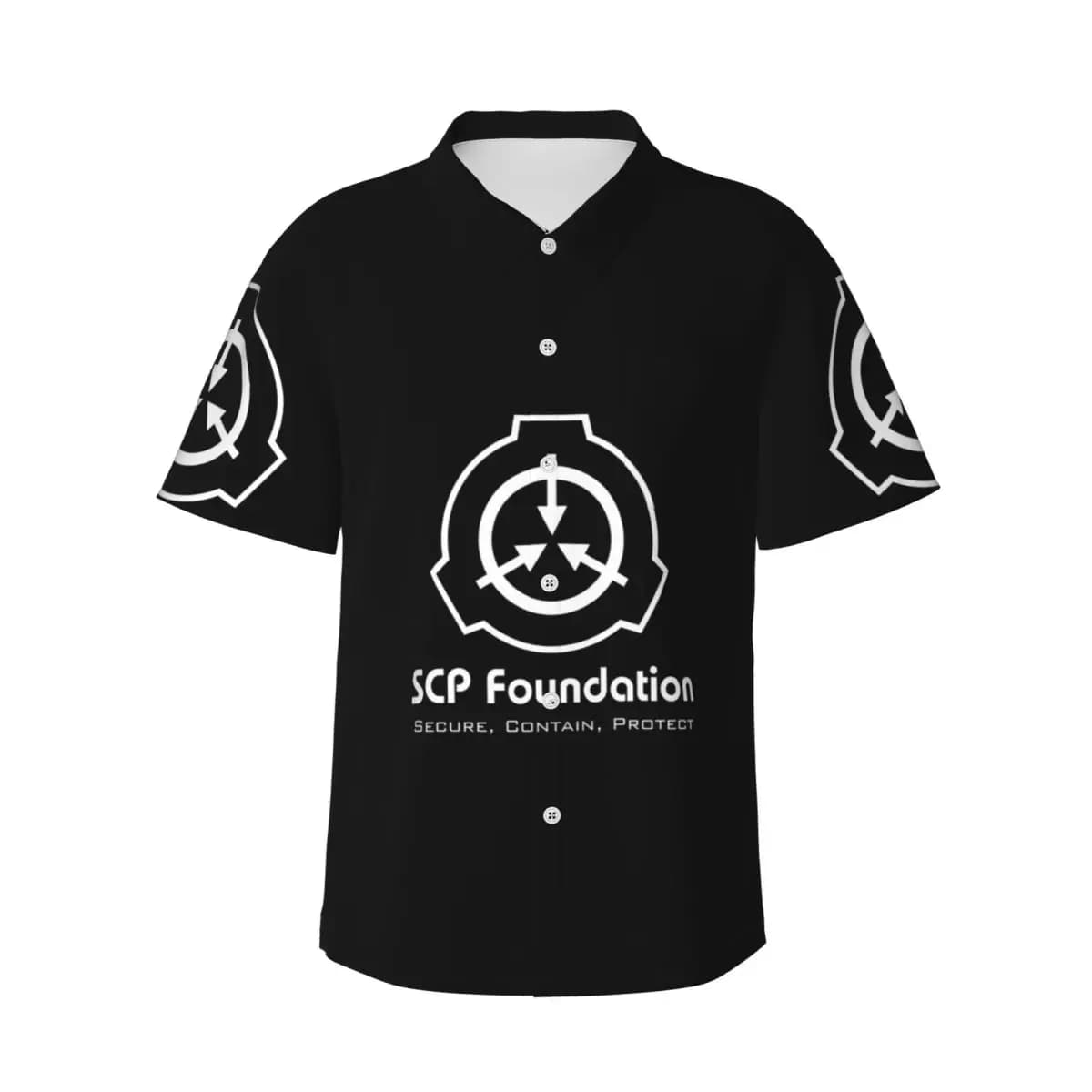 Camicie da uomo SCP Foundation Camicia hawaiana a maniche corte Top casual con bottoni per la spiaggia estiva