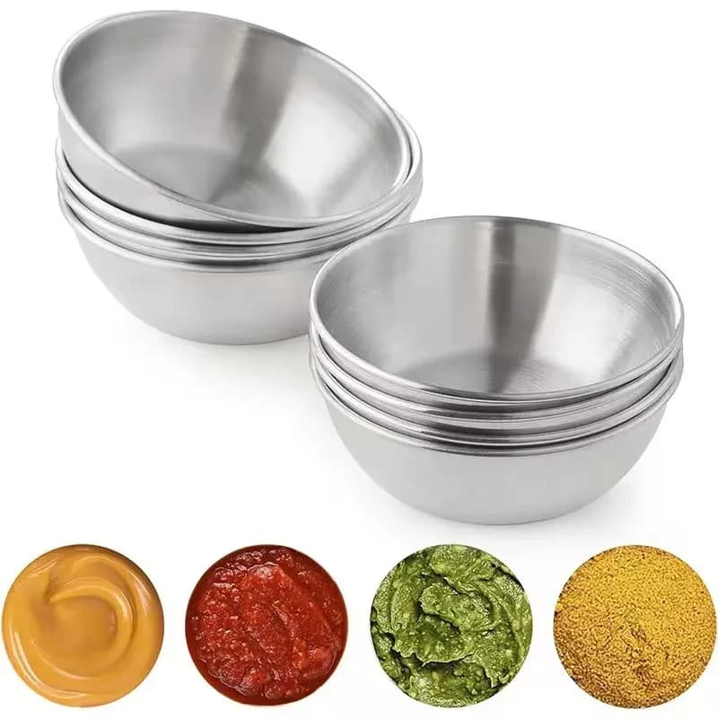 3/6 pezzi in acciaio inossidabile piccoli piatti per salsa vassoio da portata per condimenti piatti per spezie set piatto per salsa di soia stoviglie per condimenti speciali