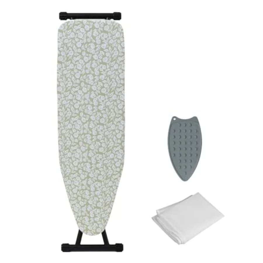Ironing Board Adjustable Height Folding Ironing Board with Iron Pad, Heat-Resistant Cover, Thick Steel Tube Compact Iron Board