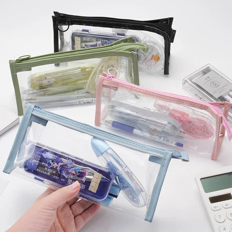 Astuccio trasparente Astuccio per penne di grande capacità Astuccio per cosmetici Kawaii Ritorno a scuola per ragazze Articoli di cancelleria per bambini Regali