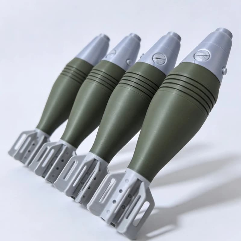 Replica Realistica Stampata in 3D - Modello di Proiettile M2 da 60mm, Decorazione Militare Non Funzionale per Casa/Ufficio, Conservazione Sicura
