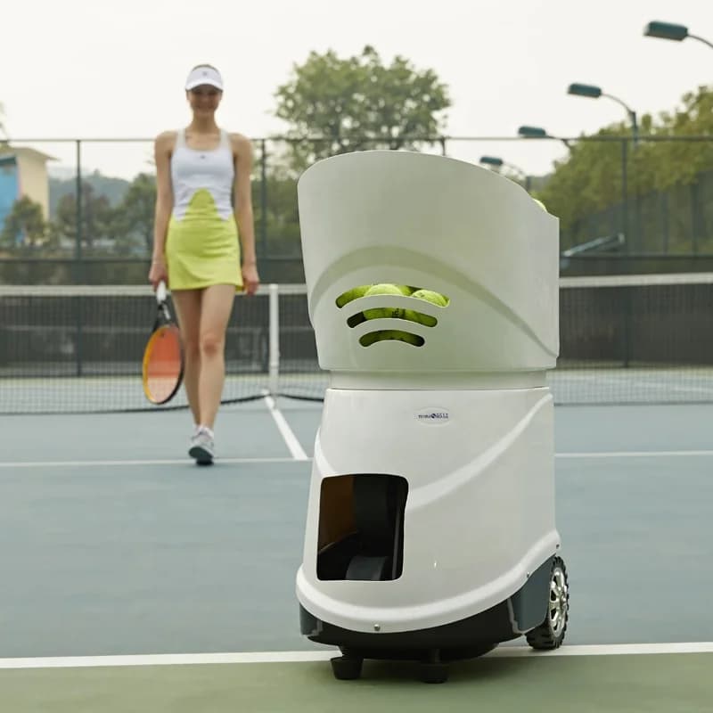 Vendita calda Macchina automatica per palline da tennis Attrezzatura in metallo ABS per l'allenamento per l'allenamento delle palline da tennis
