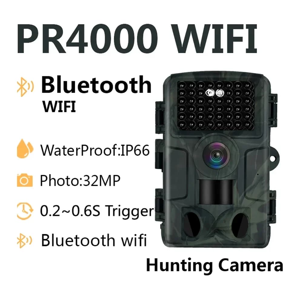 1 pcs waterproof IP66 camera for home security or wide surveillance 32MP Bluetooth WiFi infrared night vision 0.2S trigger