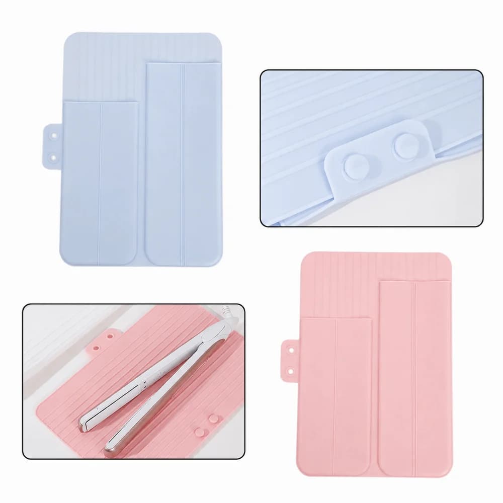 Portable Silicone Curling Wand Cover Non-Slip Heat Resistant Hair Straightener Bag Curling Iron Storage Bag Home