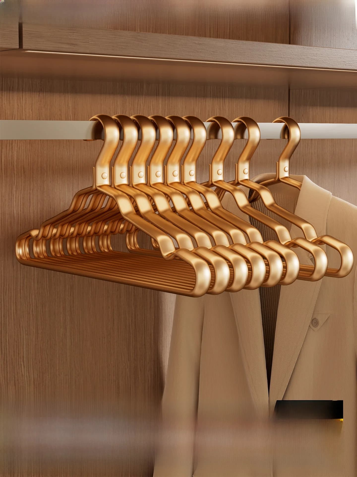 Waist hanger in Thick Aluminium Alloy, Stainless Steel Without Tracks, for Home Use, High Range Luxury, Gold Color